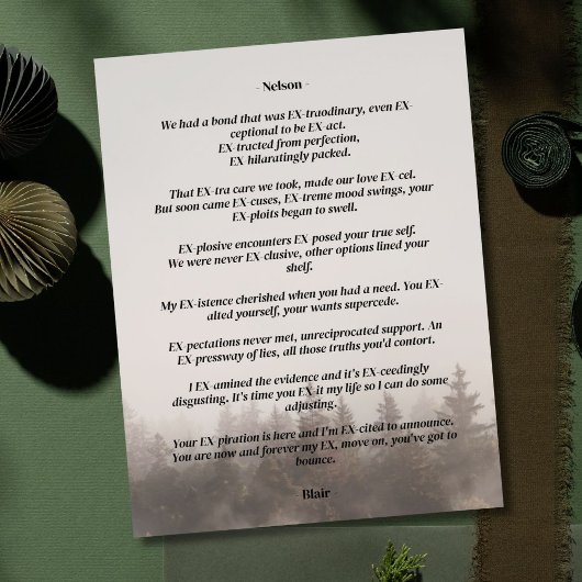 Een EX Story Breakup Kaart