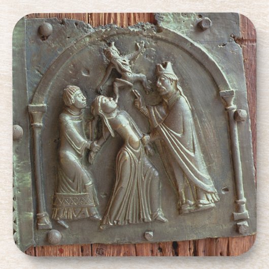 Een exorcisme, paneel van de rechterdeur, 12e drankjes onderzetter (Voorkant)