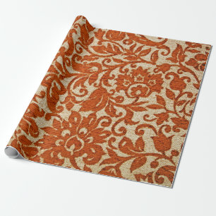Een exotisch bruine kleur Javanese florvormige wev Cadeaupapier