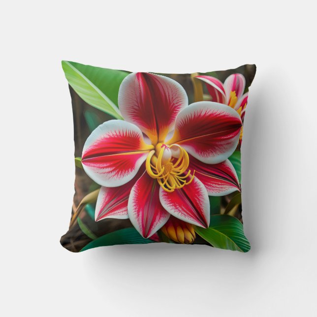 Een exotische bloem kussen (Voorkant)