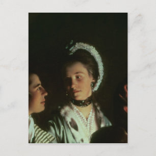 Een experiment op een vogel in de luchtpomp, 1768 briefkaart