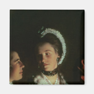 Een experiment op een vogel in de luchtpomp, 1768 magneet