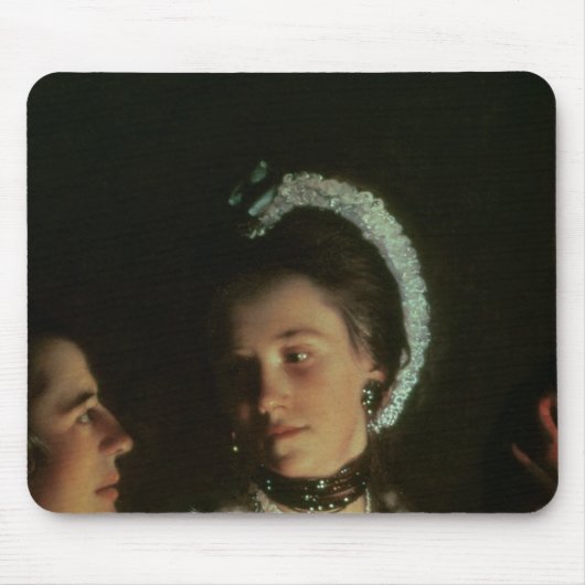 Een experiment op een vogel in de luchtpomp, 1768 muismat (Voorkant)