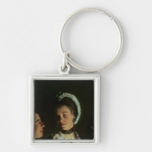 Een experiment op een vogel in de luchtpomp, 1768 sleutelhanger