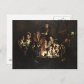 Een experiment op een vogel in een luchtpomp door  briefkaart (Voorkant / Achterkant)