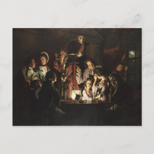 Een experiment op een vogel in een luchtpomp door  briefkaart (Voorkant)