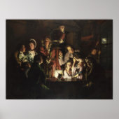 Een experiment op een vogel in een luchtpomp door  poster (Voorkant)