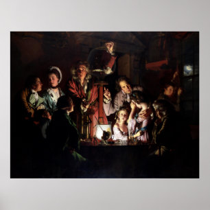 Een experiment op een vogel in een luchtpomp poster