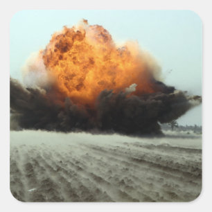 Een explosie brak uit vierkante sticker