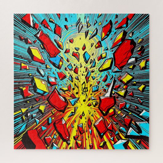 Een explosie van abstracte vormen legpuzzel (Verticaal)