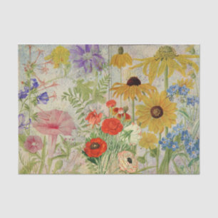 Een explosie van kleurrijke wilde bloemen tissuepapier
