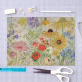 Een explosie van kleurrijke wilde bloemen tissuepapier (Craft)