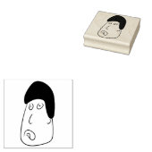 Een expressieve gezichtsuitdrukkingsstempel rubberstempel (Gestempeld)