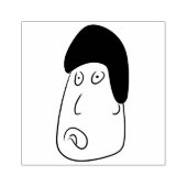 Een expressieve gezichtsuitdrukkingsstempel rubberstempel (Afrduk)