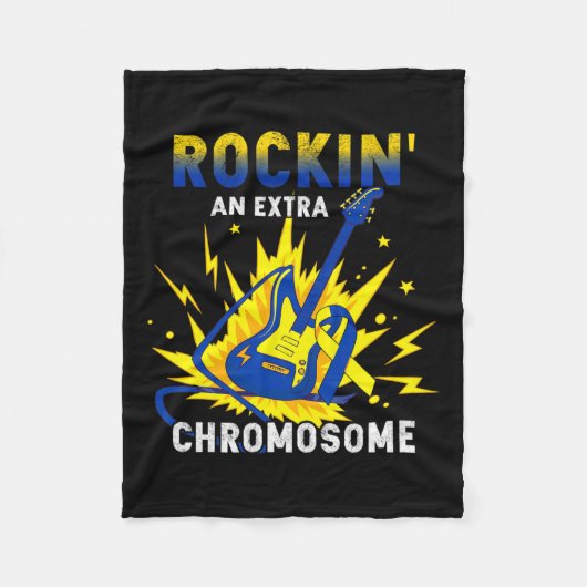 Een extra chromosoom Guitar Down Syndrome Awarenes Fleece Deken (Voorkant)