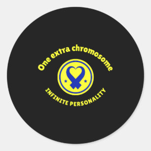 Eén extra chromosoom oneindige persoonlijkheid naa ronde sticker
