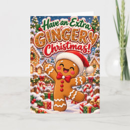 Een Extra Gingery Kerstmis – Grappige Gember Kaart