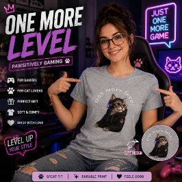 Een Extra Level Kat Gamer T-Shirt | Schattige Game