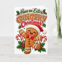 Een extra pittige Kerstmis – Grappige Gember Kaart