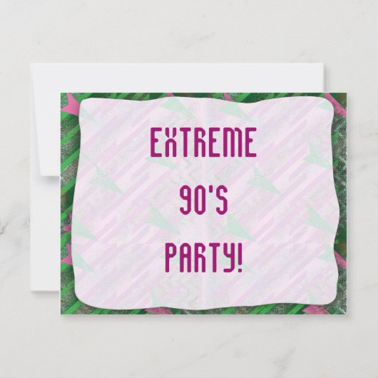 Een extreem 90’s feest kaart (Achterkant)