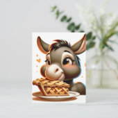 Een ezel steelt taart briefkaart (Staand voorkant)