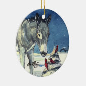 Een ezel voor kerstversieringen keramisch ornament (Rechts)