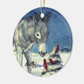 Een ezel voor kerstversieringen keramisch ornament (Links)