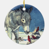Een ezel voor kerstversieringen keramisch ornament (Achterkant)