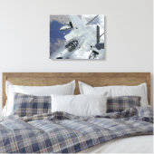 Een F-15 Eagle trekt weg van een KC-135 Canvas Afdruk (Insitu (Slaapkamer))