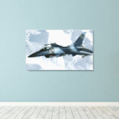 Een F-16-compressor Canvas Afdruk (Insitu (Houten vloer))