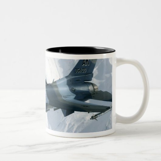 Een F-16-compressor Tweekleurige Koffiemok (Rechts)
