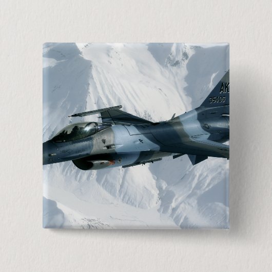 Een F-16-compressor Vierkante Button 5,1 Cm (Voorkant)