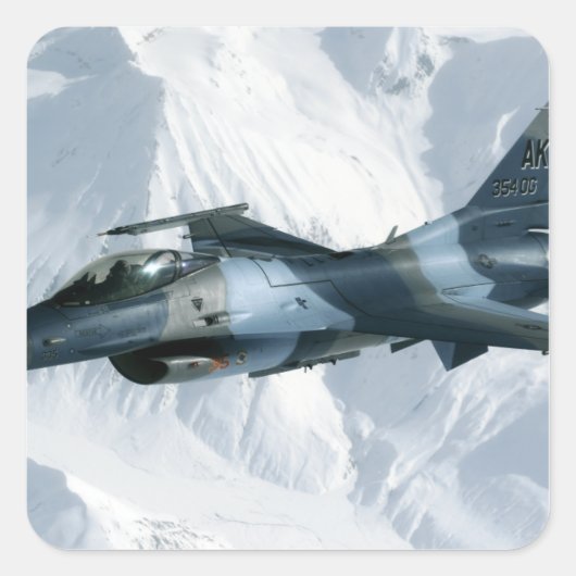 Een F-16-compressor Vierkante Sticker (Voorkant)