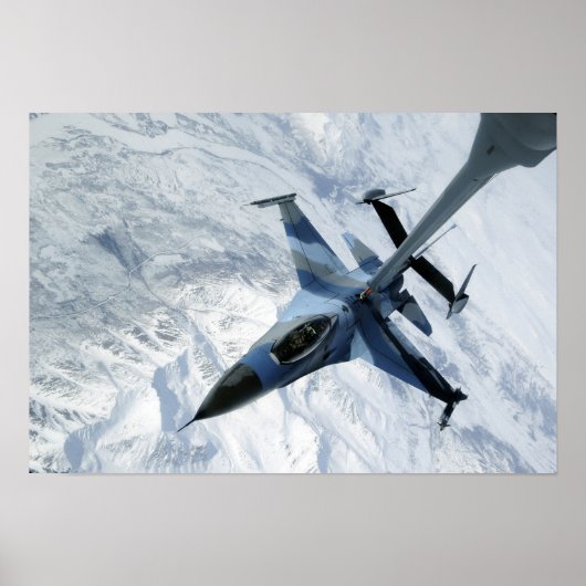 Een F-16-geluiddemper bevindt zich in de contactpo Poster (Voorkant)