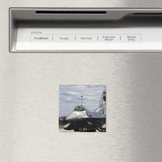 Een F-16-strijder tegen valk Magneet (Insitu (Vaatwasser))