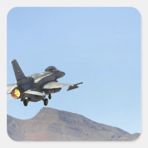 Een F-16E uit de Verenigde Arabische Emiraten Vierkante Sticker