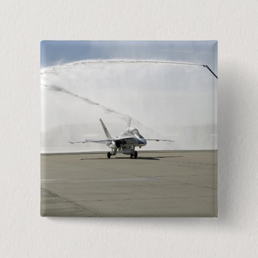 Een F-18-vliegtuig Vierkante Button 5,1 Cm (Voorkant)