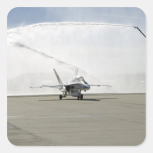 Een F-18-vliegtuig Vierkante Sticker