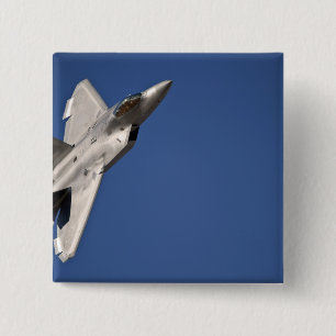 Een F-22 Raptor-vliegtuig Vierkante Button 5,1 Cm