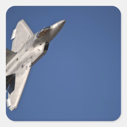 Een F-22 Raptor-vliegtuig Vierkante Sticker (Voorkant)