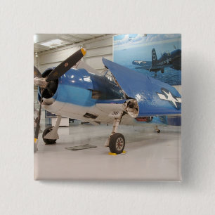 Een F-6F Hellcat jachtvliegtuig uit de Tweede Were Vierkante Button 5,1 Cm