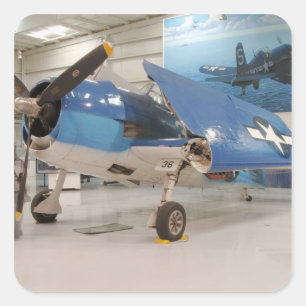 Een F-6F Hellcat jachtvliegtuig uit de Tweede Were Vierkante Sticker