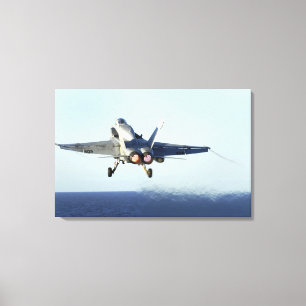 Een F/A-18C-Hornet uit de cockpit 2 Canvas Afdruk