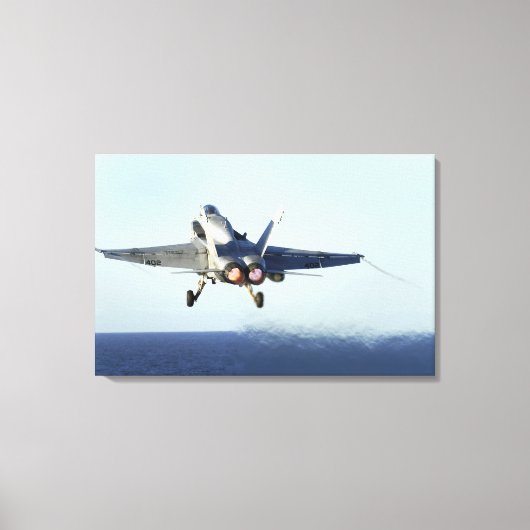 Een F/A-18C-Hornet uit de cockpit 2 Canvas Afdruk (Voorkant)