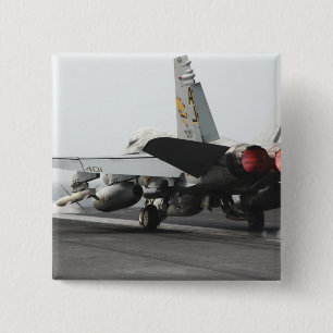 Een F/A-18C-Hornet uit de cockpit 2 Vierkante Button 5,1 Cm