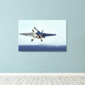 Een F/A-18C-Hornet uit de cockpit Canvas Afdruk (Insitu (Houten vloer))