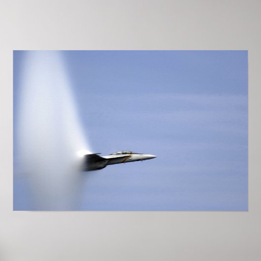 Een F/A-18E Super Hornet bereikt de snelheid van z Poster (Voorkant)