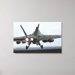 Een F/A-18E Super Hornet-draagraketten Canvas Afdruk