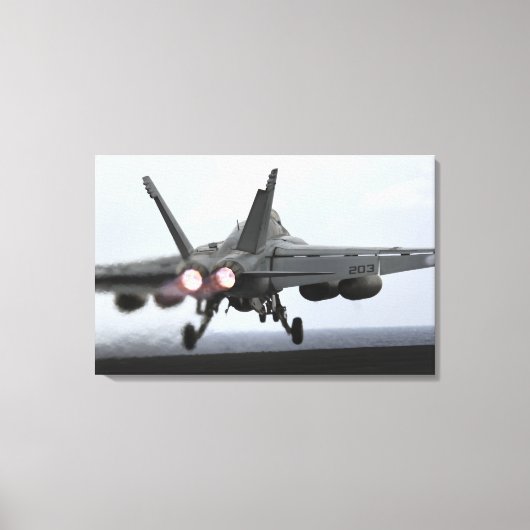 Een F/A-18E Super Hornet-draagraketten Canvas Afdruk (Voorkant)