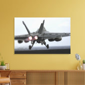 Een F/A-18E Super Hornet-draagraketten Canvas Afdruk (Insitu (Woonkamer))